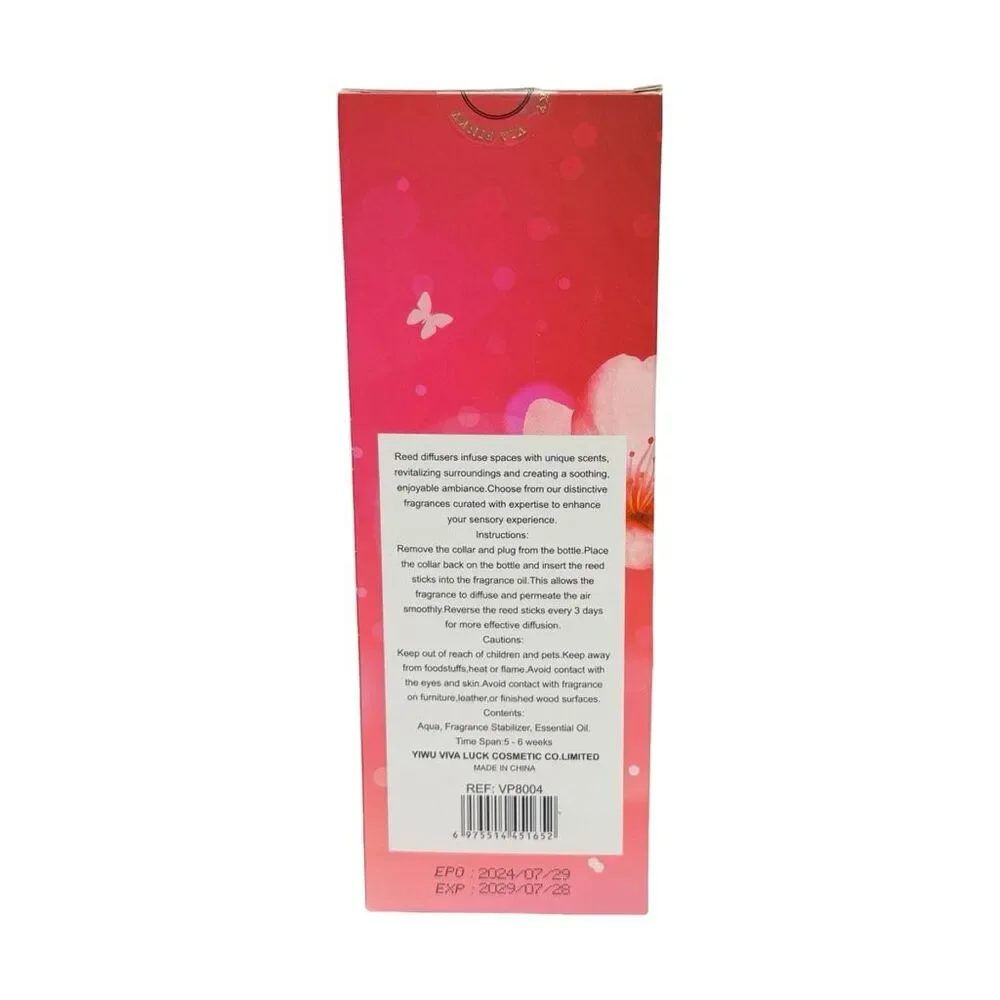 Via Pinky Japanese Cherry Scented Diffuser - 3.38 fl oz / 100 ml